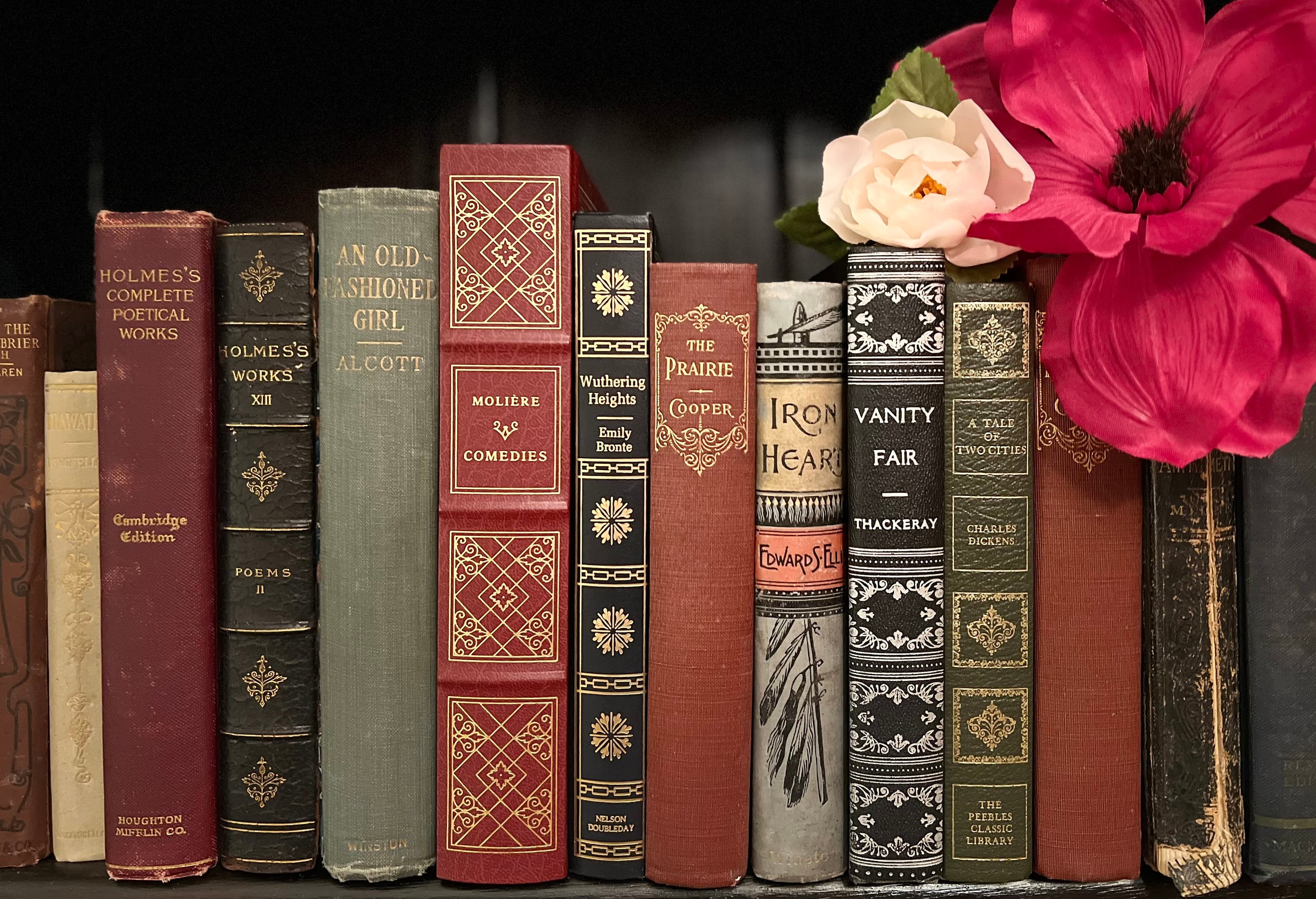 Set of 8 Vintage Books Mixed Decorative Customizable by Colors