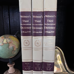 Webster’s Third New International Dictionary Set • 1968 Unabridged 3 Volume Edition • Rare Collectible Reference Books • Excellent Condition