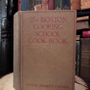 Antique Book The Boston Cooking School Cookbook 1936  Fannie Farmer Cookbooks Hardcover Books Wedding Unique Collection Rare Country Cottage