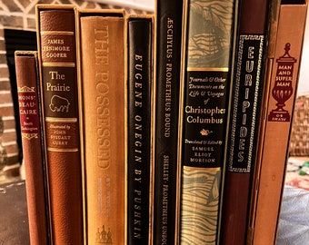 Vintage Books The Heritage Book Club Rare Books Classics Dostoevsky Cooper Library Decor High Quality Wedding Decor Old Books