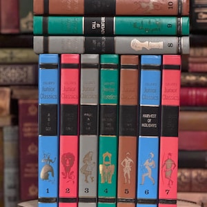 Set of 10 Colliers Junior Classics Legends of Long Ago Fairy Tales Poetry Literature Classics vintage Book Sets Library Decor 1962