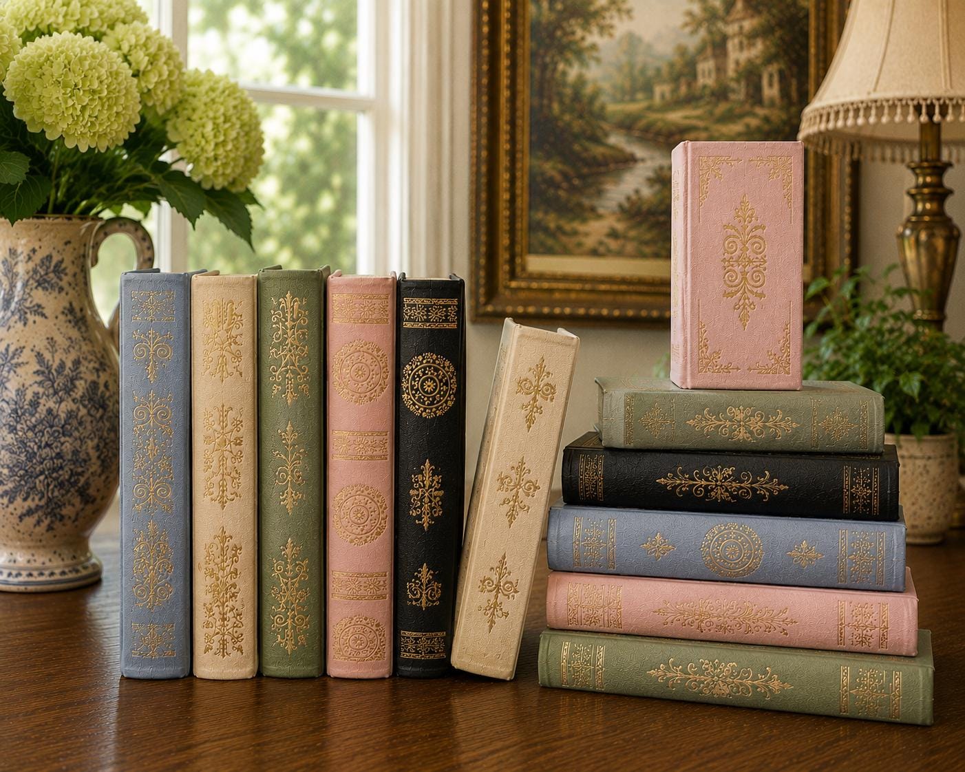 Blue and Gold Decorative Books - Etsy