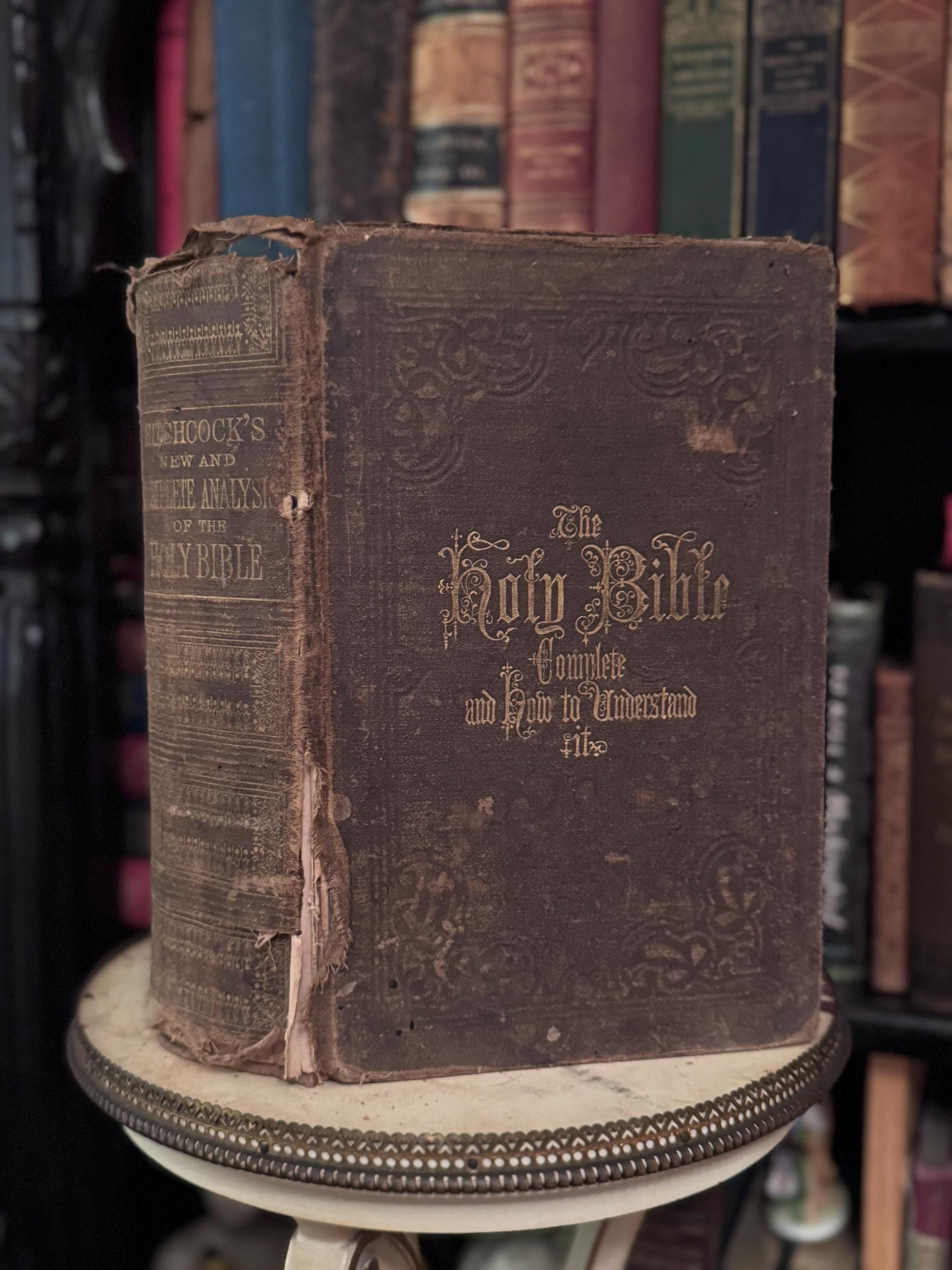 Antique 1871 Hitchcock’s Bible Analysis • Leather Bound Holy Bible Study Reference • Roswell D. Hitchcock • Victorian Religious Book
