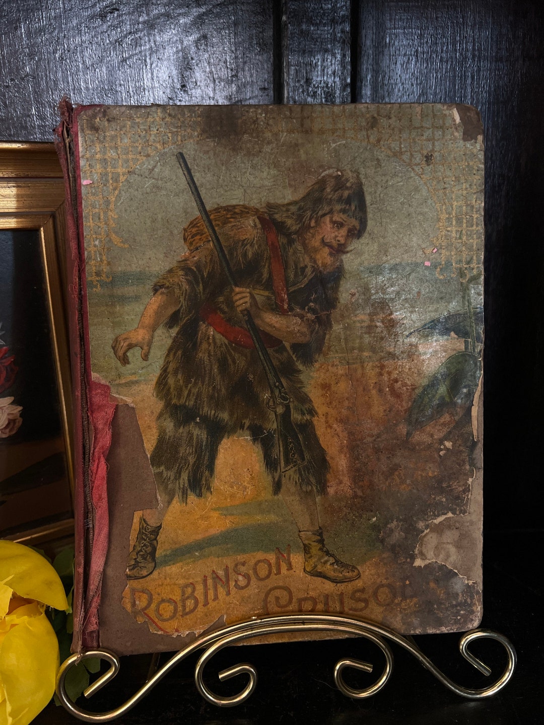 Antique Book Robinson Crusoe Daniel Defoe 1897 Rare Find Classic ...
