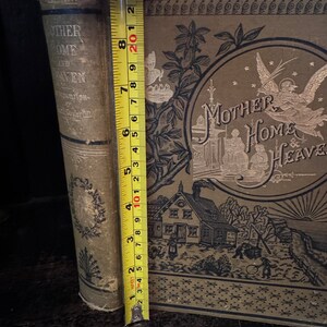 Antique Book Golden Thoughts on Mother Home and Heaven from Poetic and Prose Literature Decorative Spines Wedding books Staging image 3