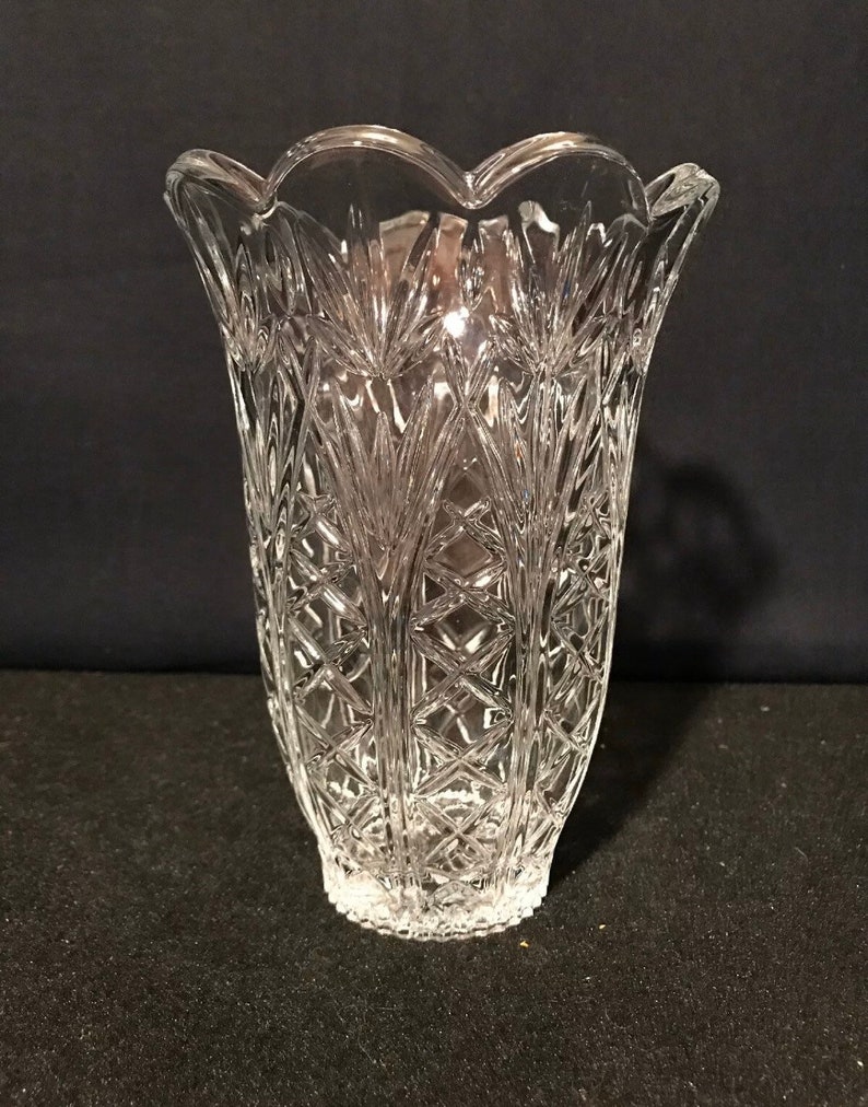DePlomb DePlomo USA Lead Crystal Cristal Vase Flared 7 Inch Etsy