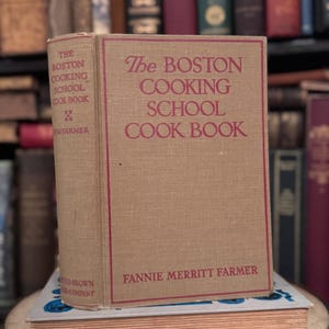 Antique Book The Boston Cooking School Cookbook 1937  Fannie Farmer Cookbooks Hardcover Books Wedding Unique Collection Rare Country Cottage
