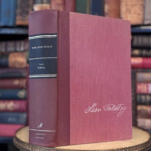 Vintage Leo Tolstoy Bücher Krieg und Frieden Hardcover Bücher Rote Bibliothek Dekor Klassische Literatur Geschenk Set Sammlerstück