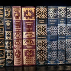 Set of 8 Vintage Books Classic Literature Decorative Mark Twain Fairy Tales Longfellow The Odyssey Canterbury Tales Poetry Instant Library