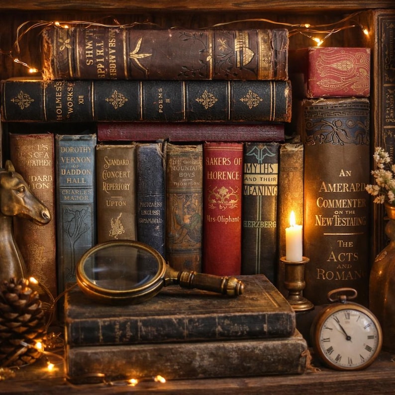 Authentic Vintage Books Beautiful for decor Farmhouse Customizable Color Wedding Personalized Holiday Decor Shabby Chic Collectible Gift image 1