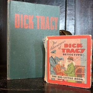 Set of 2 Dick Tracy Books Copyright 1922 and 1943 The Big Little Books Detective Books Old Books Unique Gift Rare Collection