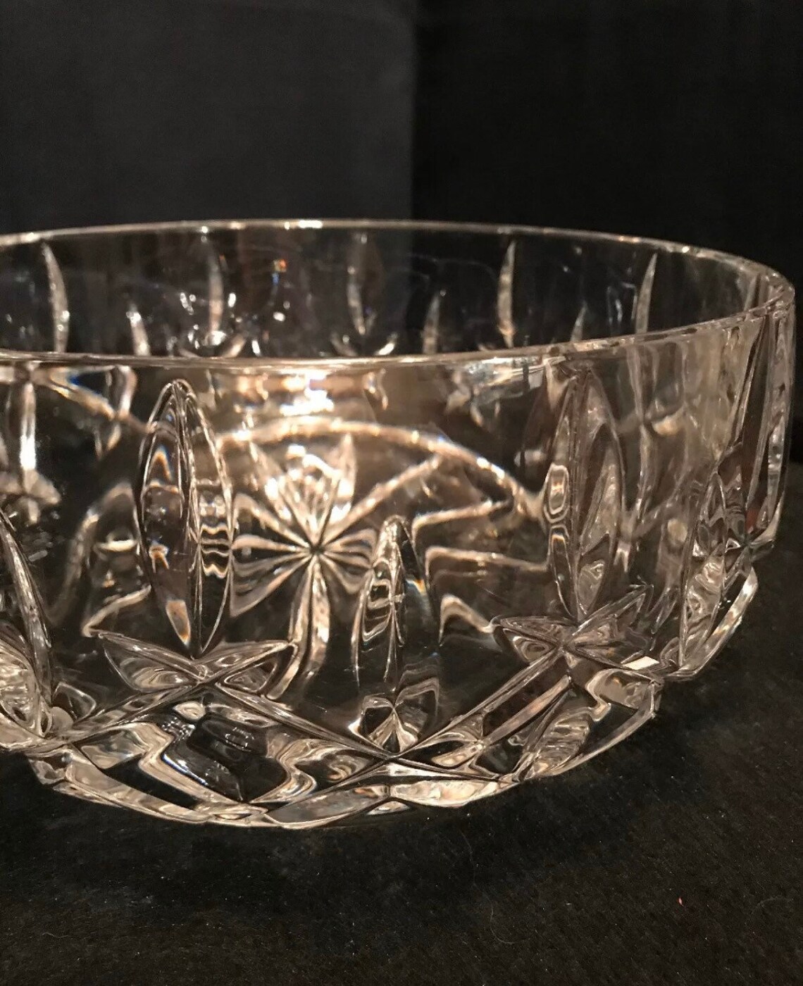 Godinger Vintage Elegant Large Lead Crystal Salad Serving Bowl Etsy
