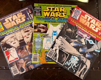 Vintage Star Wars Technical Journal Magazine Set Vol 1–3 | Starlog Official | Blueprints & Artwork | 1990s Sci-Fi Collectible
