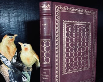 Saki H. H. Munro Leather Bound Book Franklin Library Limited Editions Decorative Classic Literature Library Rare Collectible Authentic