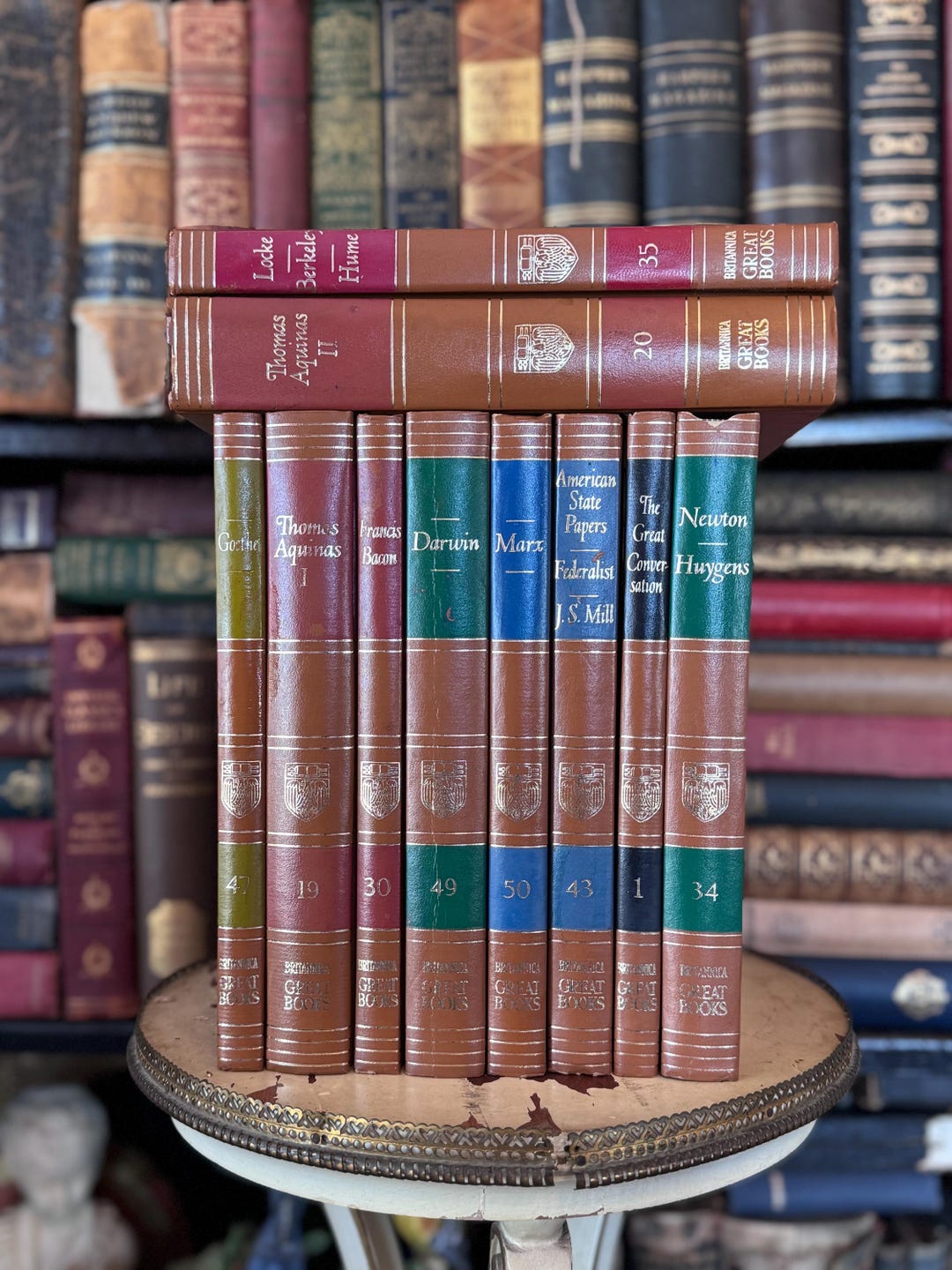 Vintage Book Set of 10 Great Books Britannica Beautiful Books Darwin ...