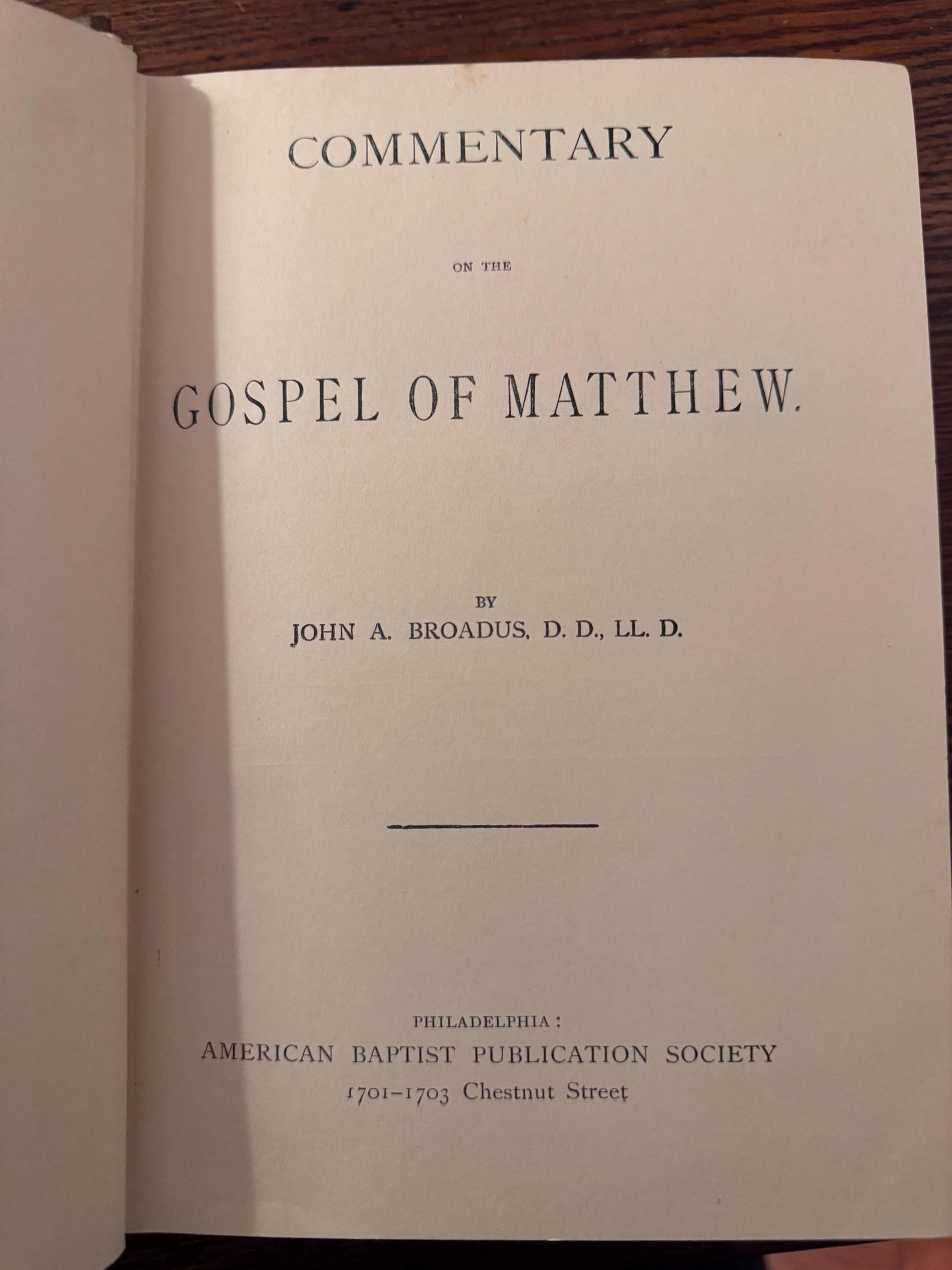 Antique Book 1886 Commentary on Matthew an American Commentary on