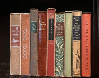 The Heritage Book Club Classic Literature High Quality Books Vintage Books Mark Twain Kipling Mueller Sinclair Old Books Vintage Decor Books