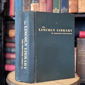 Vintage Book The Lincoln Library of Essential Information Large Reference Book Copyright 1955 leather bound gold gilding great collectible