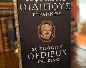 Oedipus the King by Sophocles | Heritage Press Hardcover w Slipcase | Greek Tragedy Classic | Black & Gold Library Decor