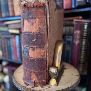 Antique 1864 Websters Dictionary Websters New International Dictionary with Reference History Paper Edition Leather Book Old Book Decor
