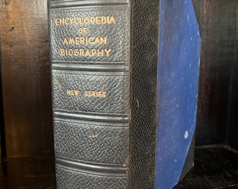 Encyclopedia of American Biography New Series Leather bound Vintage Book American History Rare Book Collectible 1957