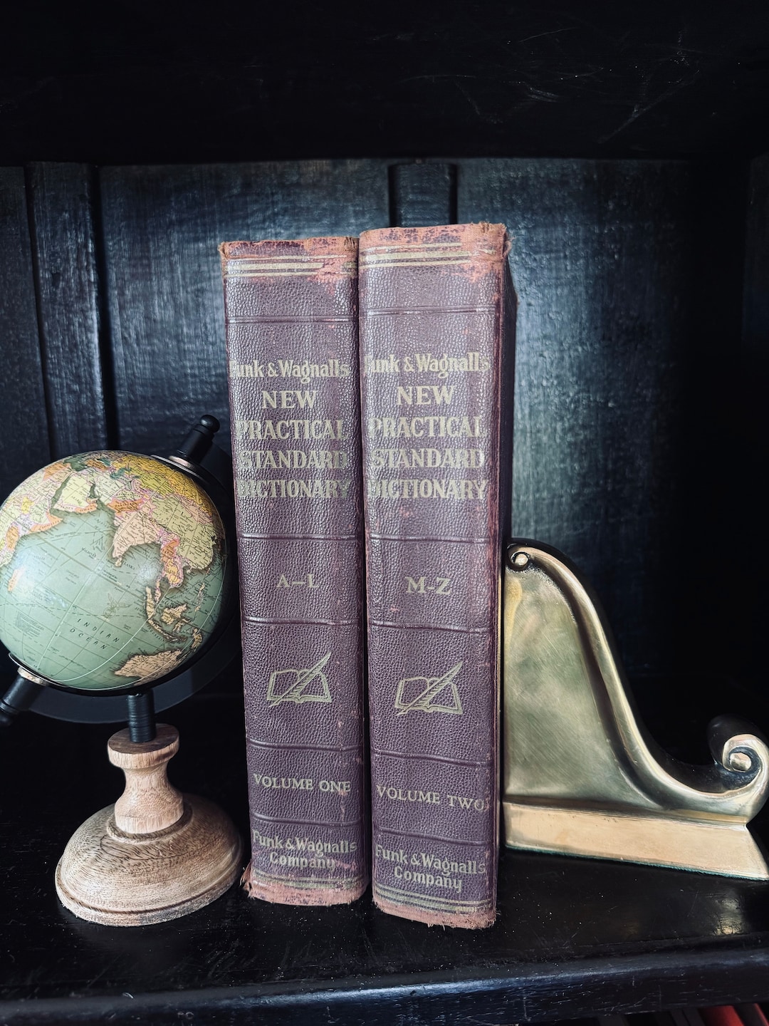 2 Vintage Funk and Wagnalls New Practical Standard Dictionary 2 Volumes ...