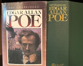 Antique Edgar Allan Poe Book Tales of Mystery Tales Home Office décor Staging Book Décor Classic Literature Library Poems Old Books