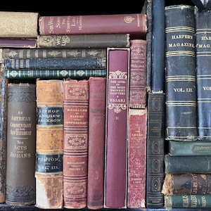 Set of 7 Vintage Books Victorian Book Stacks Authentic Customizable Wedding Centerpieces Art Deco Antique Book Aesthetic Book Decor
