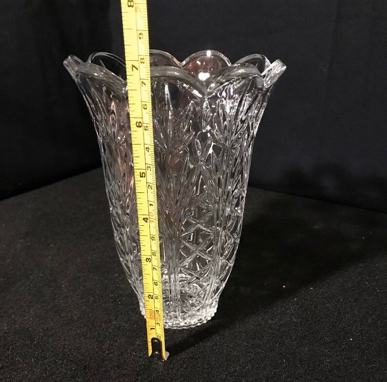 DePlomb DePlomo USA Lead Crystal Cristal Vase Flared 7 Inch Etsy