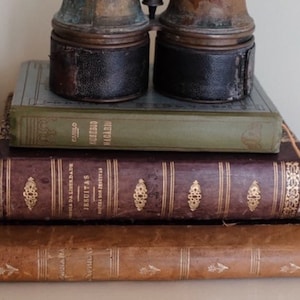 Mixed lot of 3 Vintage hardback book farmhouse decor customizable wedding decor Vintage Book Stacks Classic literature unique gift