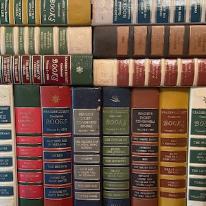 Set of 5 Vintage Readers Digest Wedding Centerpiece Book Stacks Decorative Books Library Decor Old Books Vintage Decor Book Staging Bundles