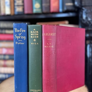 Set of 3 Antique Vintage Books Authentic Books Curated Farmhouse Decor Designed Library decor book stacks Classic Literature Novels Book Set