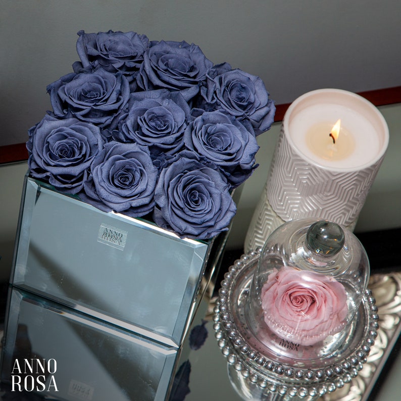 Burgundy infinity roses box of 9 roses that last a year Etsy