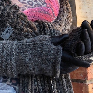 Fingerless Gloves, Matching Hand Warmers, Welted Cuff