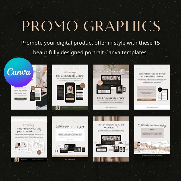 digital product promotional graphics, Canva mockup templates, Canva social media promo graphics, instagram portrait Canva templates