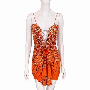 knee length dresses for ladies Kylie Jenner inspired Orange dress