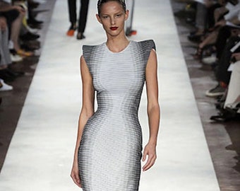 Alexander Mcqueen Runway Look#5 Optical Illusion 2009 Resort Black