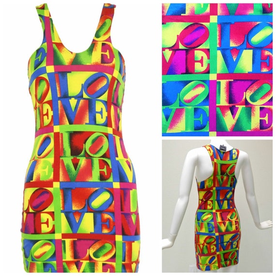 Gianni Versace Couture LOVE Neon Pop Art Marilyn Monroe Betty Boop