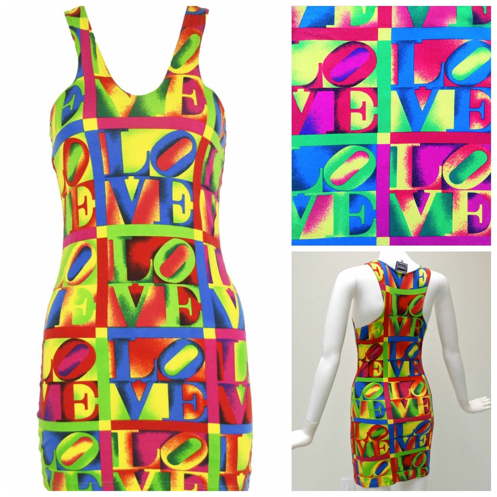 Gianni Versace Couture LOVE Neon Pop Art Marilyn Monroe