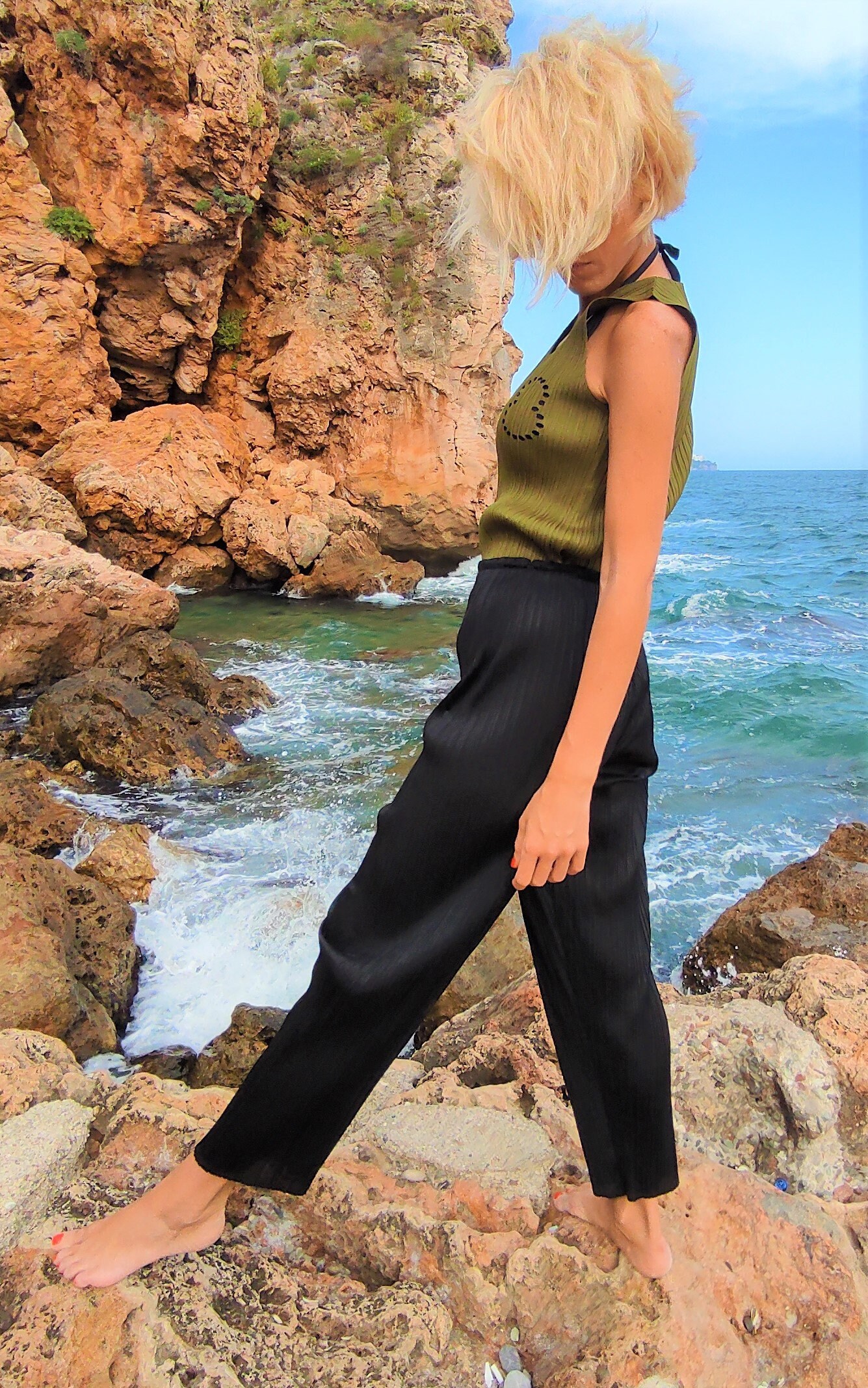 希少 00s ISSEY MIYAKE スラックス シャドウストライプ 深水光太 vintage super wide slacks issey miyake