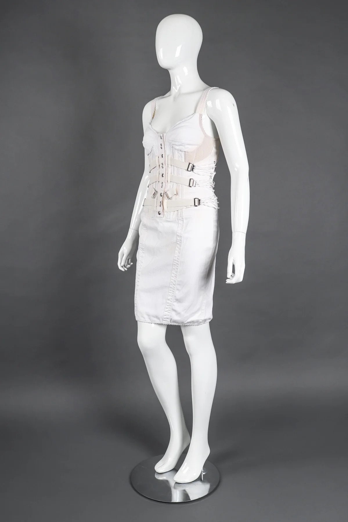 D&G Dolce and Gabbana Bondage Corset Lace up Bustier Vintage