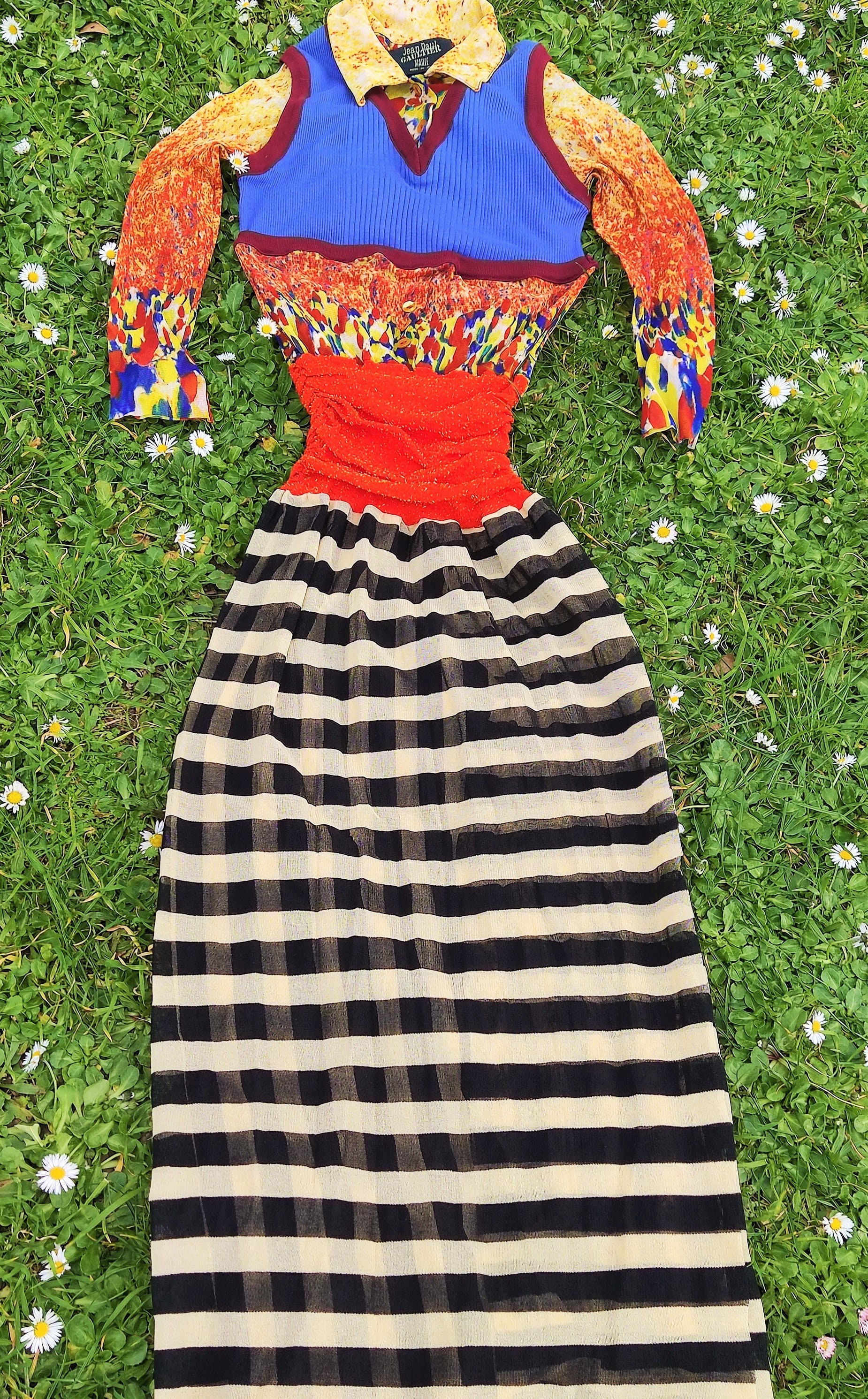 Jean Paul Gaultier Optical Illusion Striped Vintage Body Jean Paul Gaultier Optical Illusion Striped Vintage Body