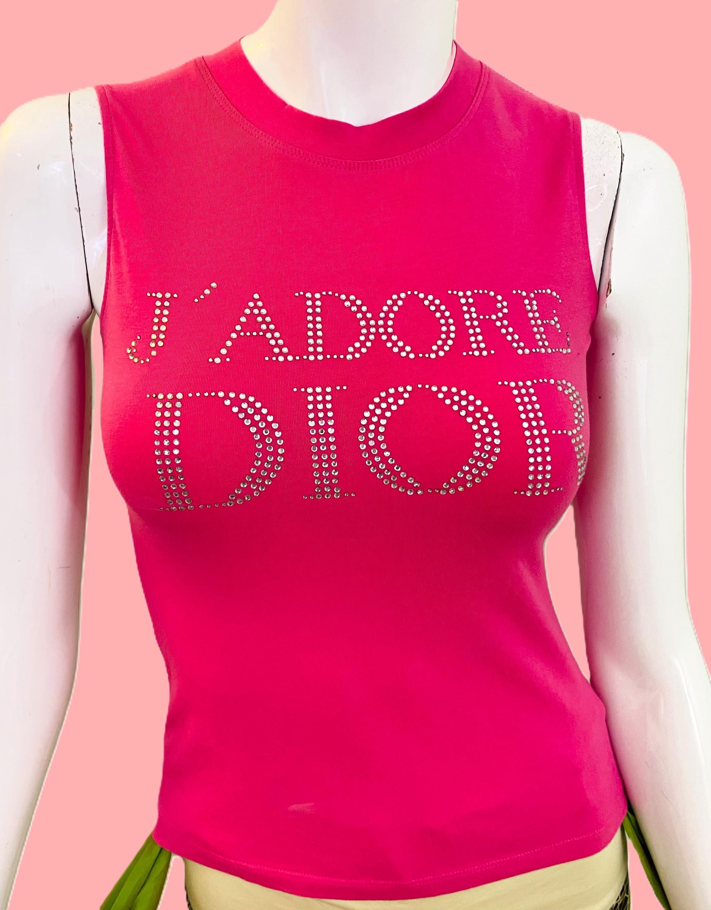 美品 ディオール JADORE タンクトップ ラインストーン サーモンピンク 美品 ディオール JADORE タンクトップ ラインストーン サーモンピンク