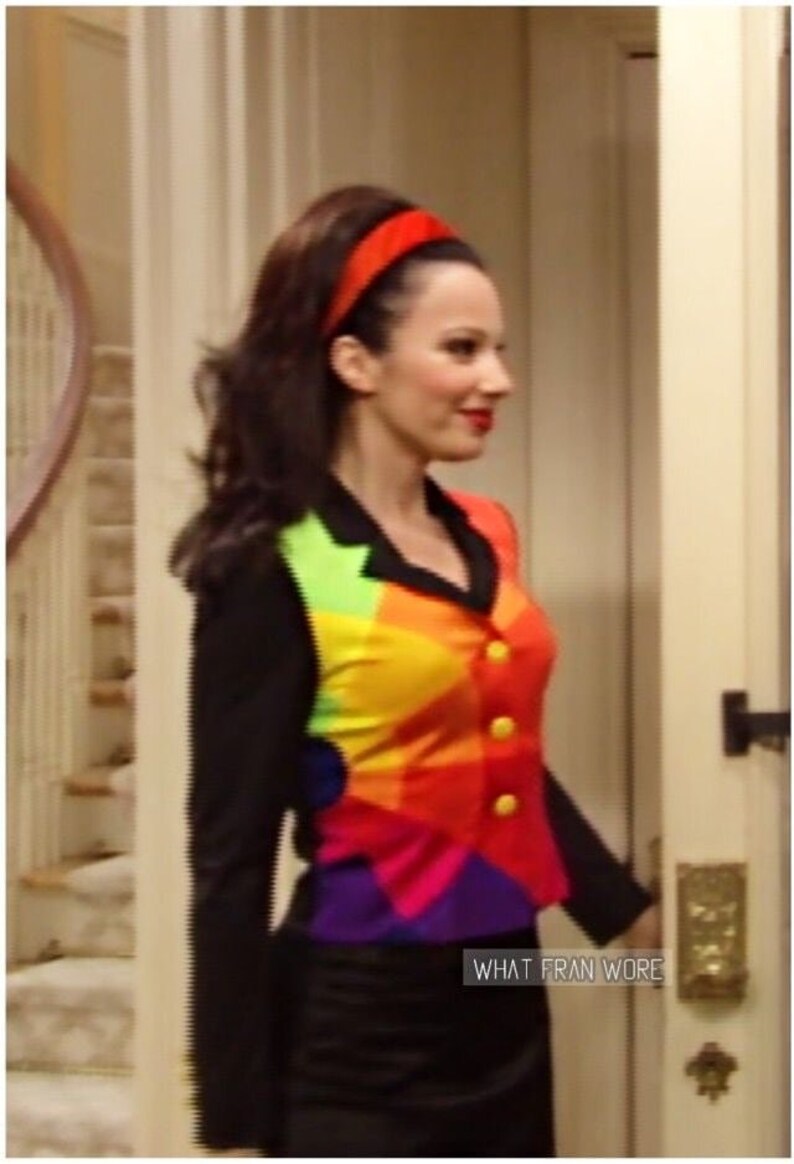 Moschino Colour Block Rainbow Fran Drescher Nanny Series Couture Runway ...