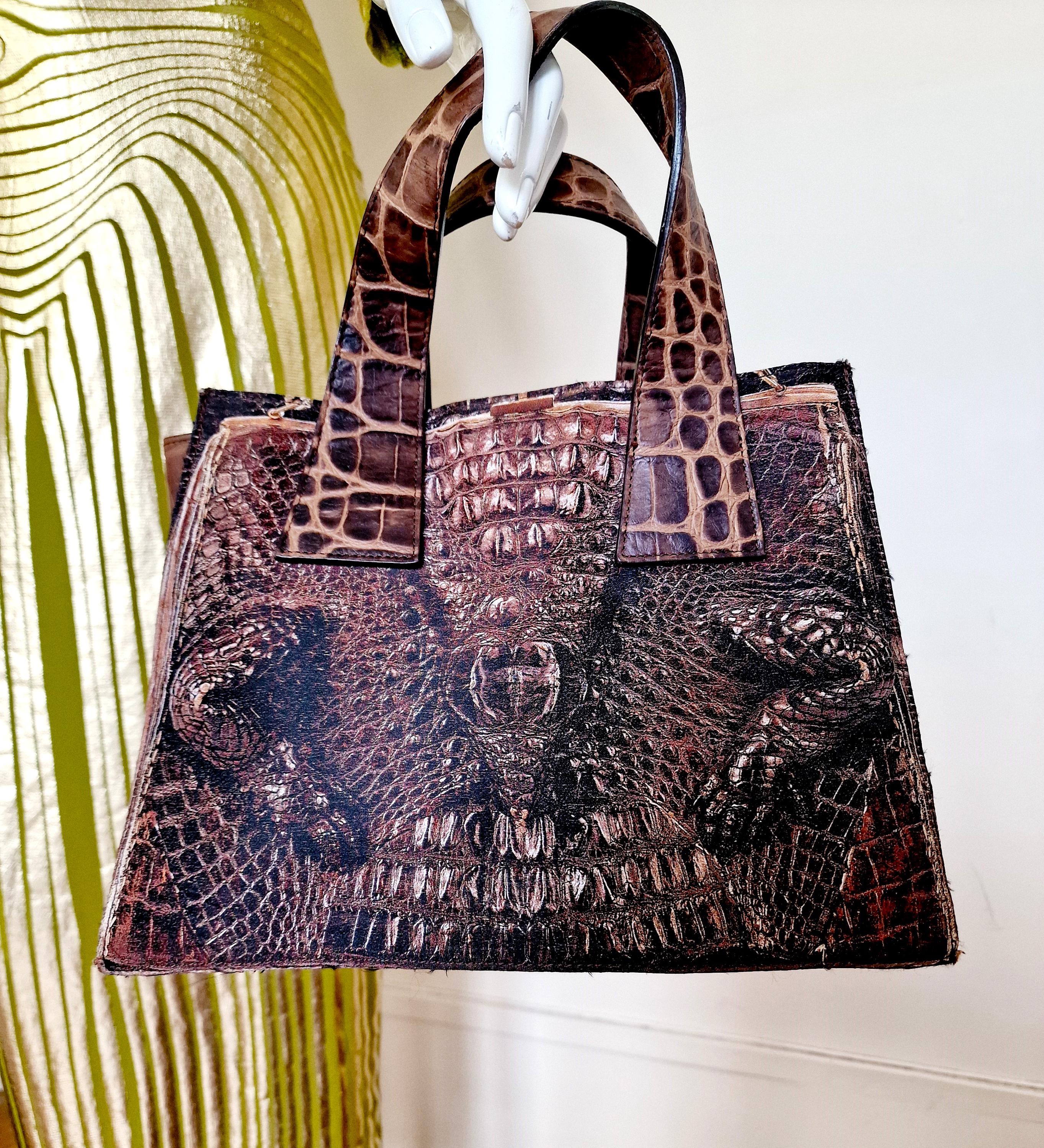 Jean Paul Gaultier Crocodile Leather Optical Illusion Trompe L'œil