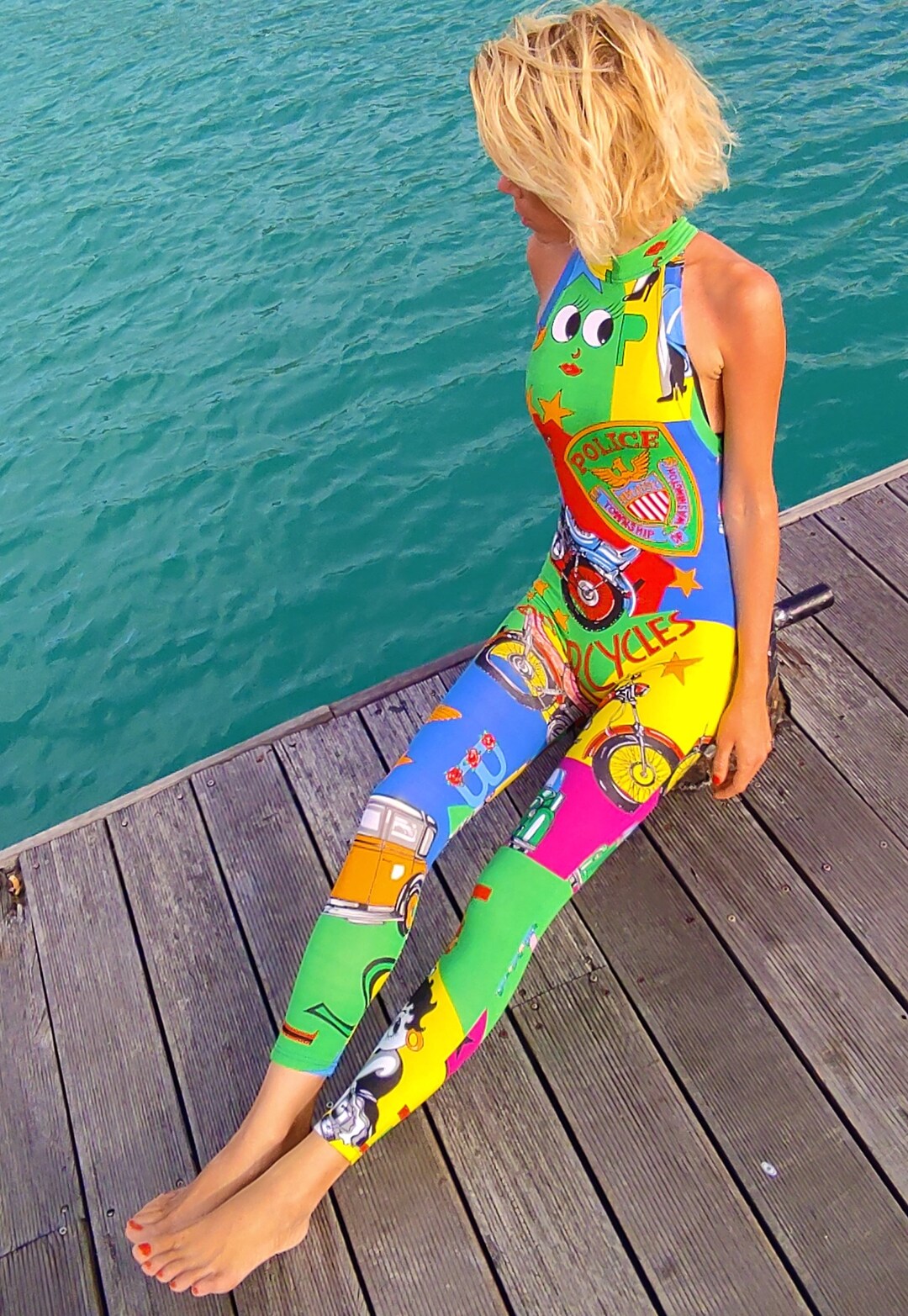 Vintage Gianni Versace Couture Betty Boop Cartoon Pop Art Motortcycle Pin  up Marilyn Monroe Coveralls Overalls Catsuit Jumpsuit Dress - Etsy