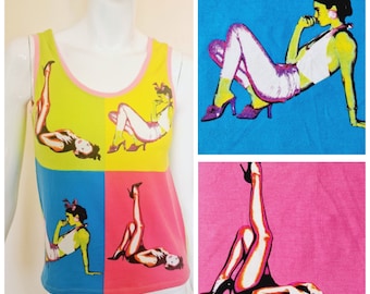 Vintage Gianni Versace Couture Betty Boop Cartoon Pop Art Motortcycle Pin up Marilyn Monroe Coveralls Overalls Catsuit Jumpsuit Dress