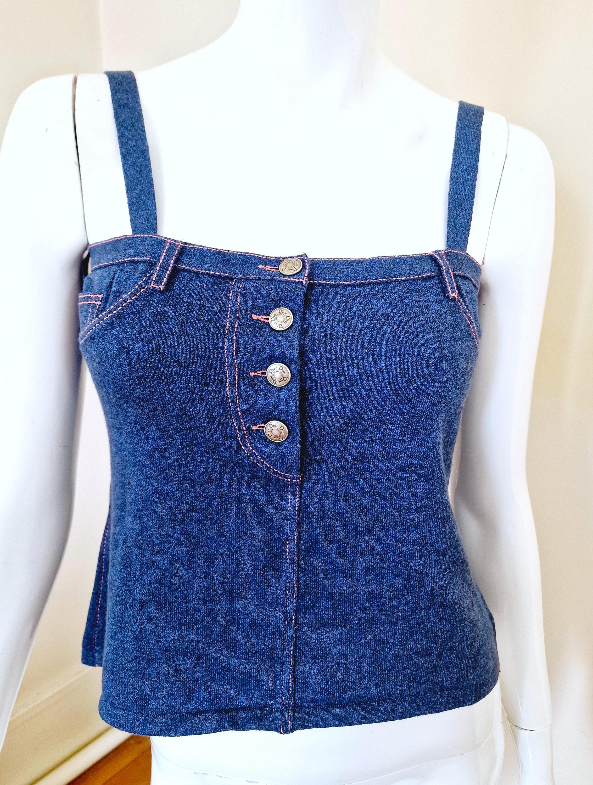 Christian Dior Denim Logo Print Tank Top – FRUIT Vintage
