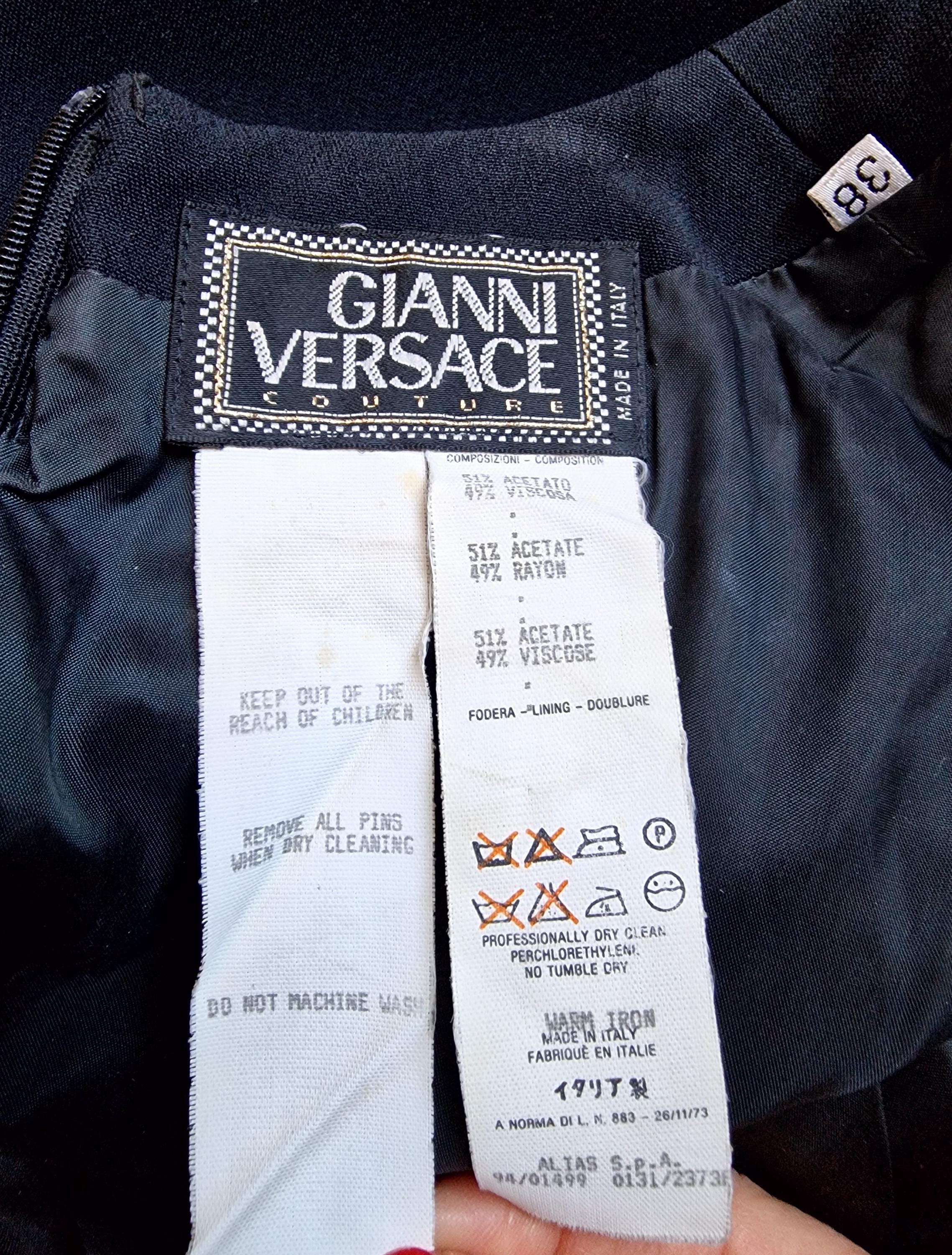 Gianni Versace Safety Pin S/S 1994 Couture Runway Black Gold