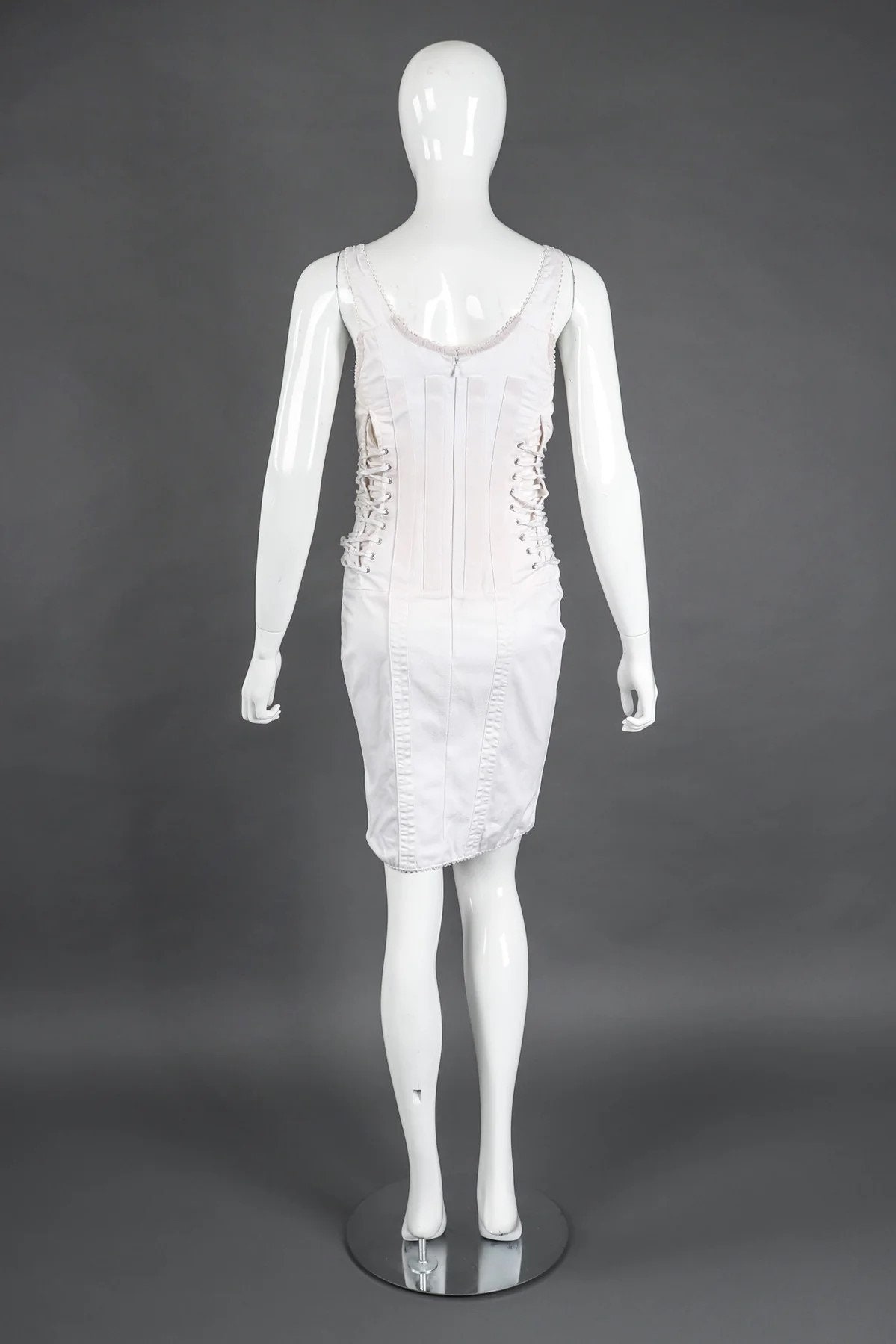 dolce and gabbana white lace bustier dress Dolce & Gabbana Corset lace effect dress